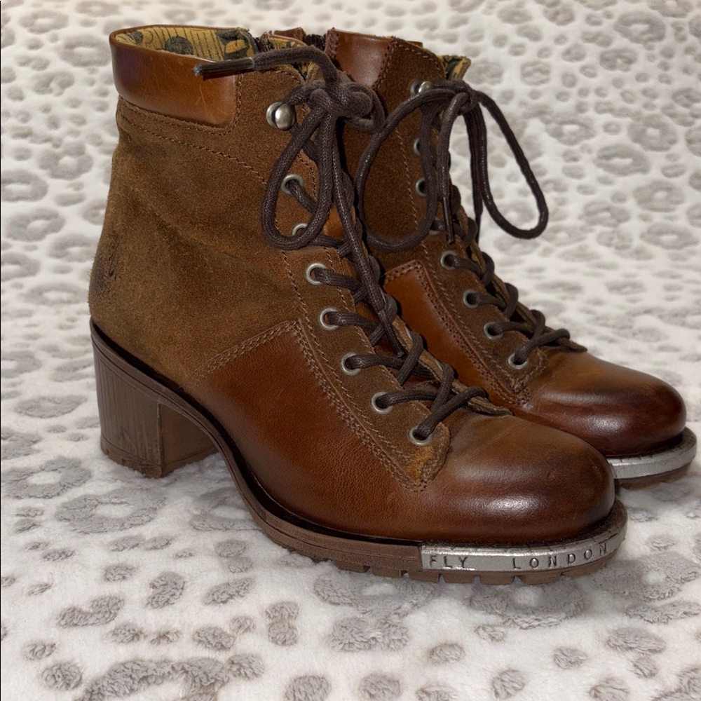 Fly London Brown Lace Up Boots